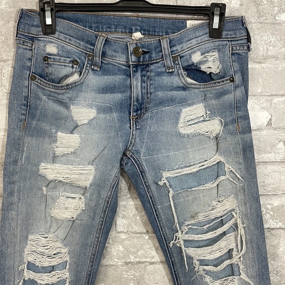 Rag & Bone The Dre distressed & patched jean in Brigade - Picture 2 of 7